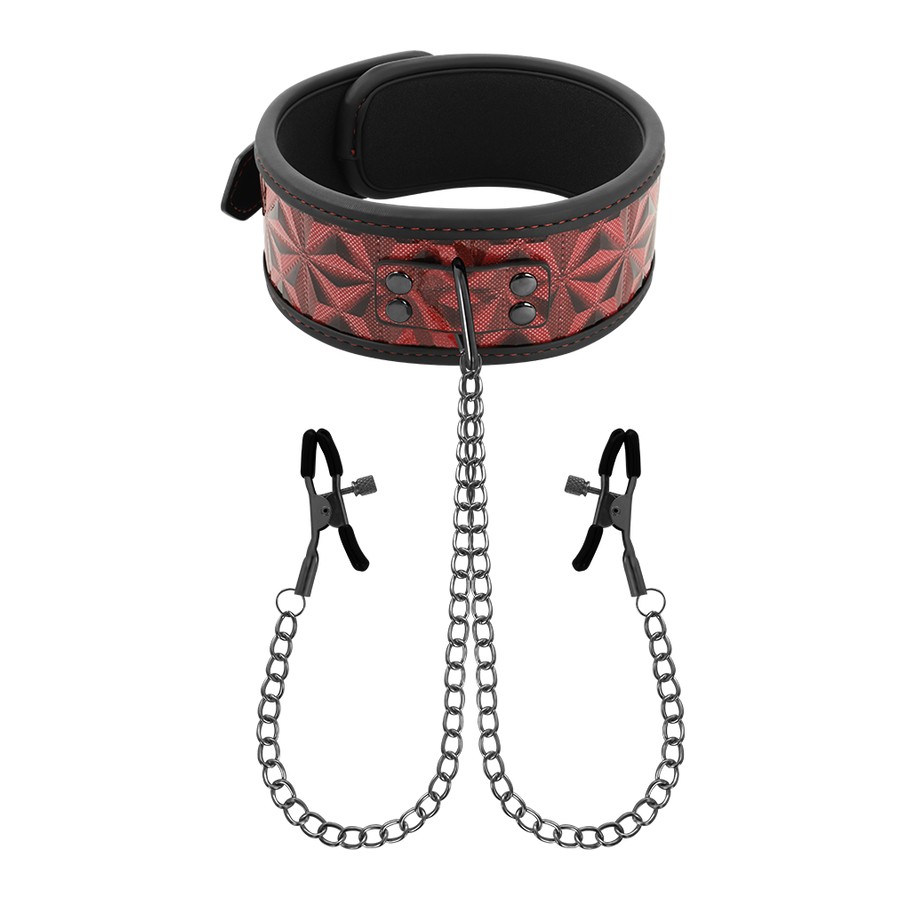 BEGME - COLAR EDIO VERMELHA COM BRAADEIRAS COM FORRO DE NEOPRENE